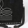 ADBG1629 American Darling Western Genuine Suede Leather Tote Bag with Buck Stitch & Boot-Stitched Detailing