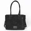 ADBG1629 American Darling Western Genuine Suede Leather Tote Bag with Buck Stitch & Boot-Stitched Detailing