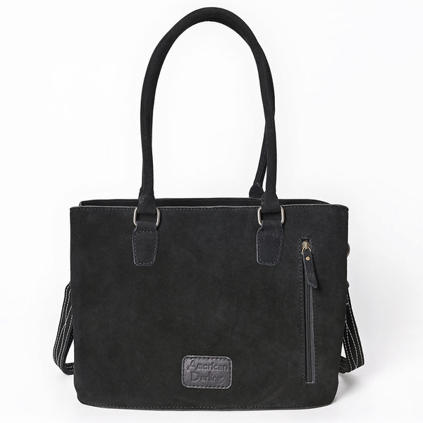 ADBG1629 American Darling Western Genuine Suede Leather Tote Bag with Buck Stitch & Boot-Stitched Detailing