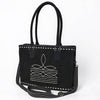 ADBG1629 American Darling Western Genuine Suede Leather Tote Bag with Buck Stitch & Boot-Stitched Detailing