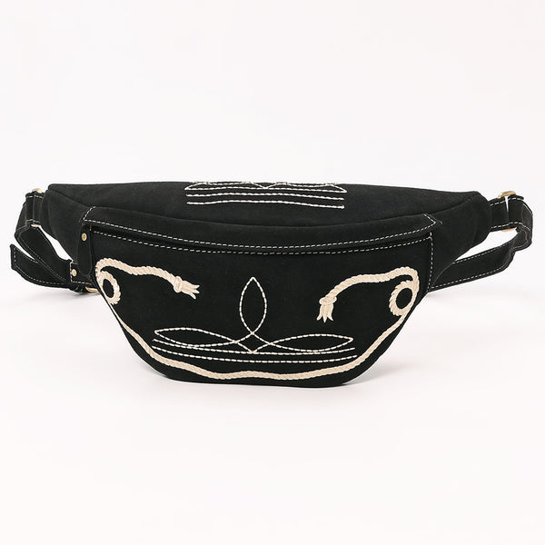 ADBGA668 American Darling Genuine Leather Fanny Pack with Boot Stitch Embroidery