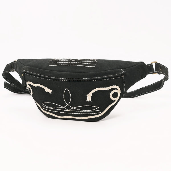 ADBGA668 American Darling Genuine Leather Fanny Pack with Boot Stitch Embroidery