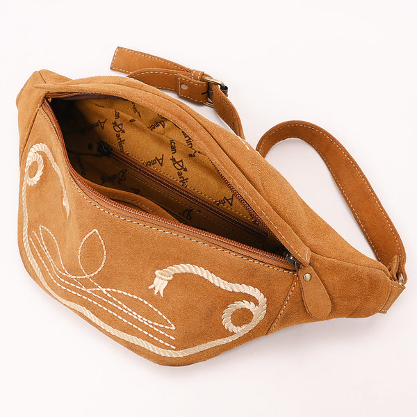 ADBGA668 American Darling Genuine Leather Fanny Pack with Boot Stitch Embroidery