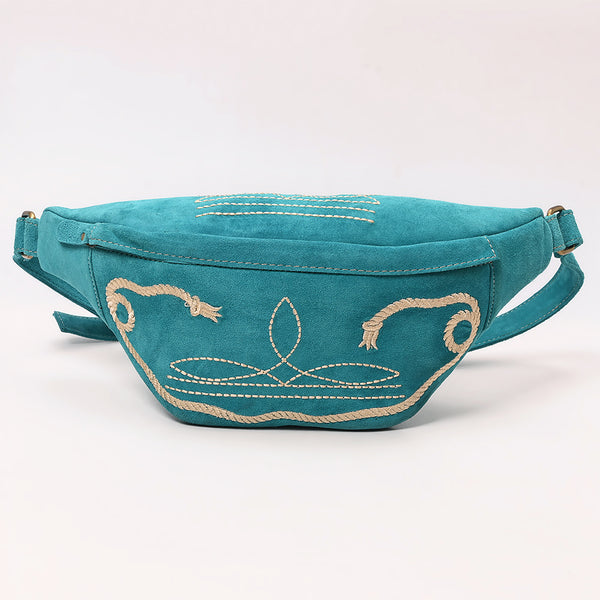 ADBGA668 American Darling Genuine Leather Fanny Pack with Boot Stitch Embroidery