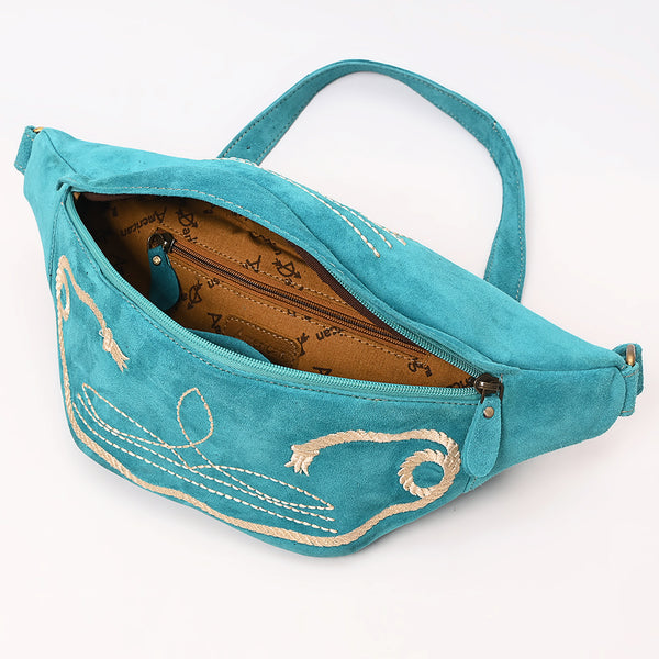 ADBGA668 American Darling Genuine Leather Fanny Pack with Boot Stitch Embroidery