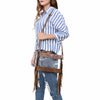 ADBG1174 American Darling Hand Tooled Leather Fringe Clear Crossbody -Western Stadium Bag