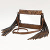 ADBG1174 American Darling Hand Tooled Leather Fringe Clear Crossbody -Western Stadium Bag