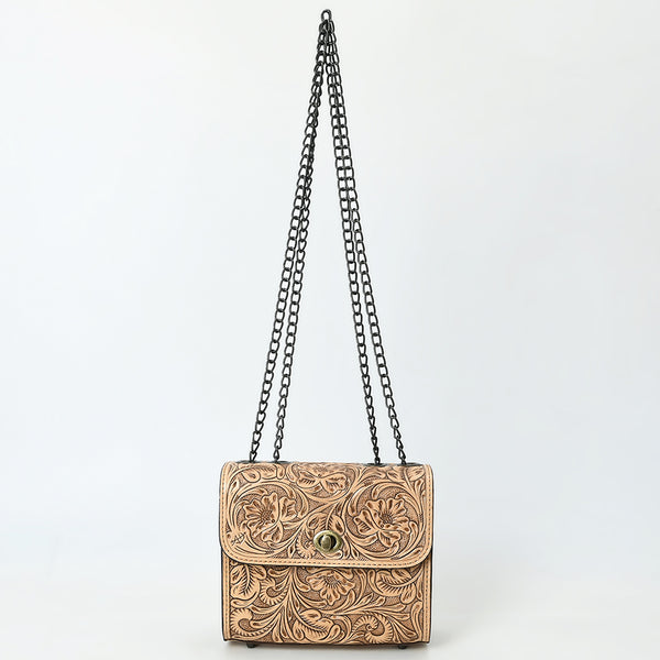 ADBG1630 American Darling Hand-Tooled Leather Small Cross Body Bag with Floral Carving & Western Detailing