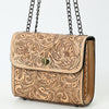 ADBG1630 American Darling Hand-Tooled Leather Small Cross Body Bag with Floral Carving & Western Detailing