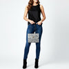 ADBG1630 American Darling Hand-Tooled Leather Small Cross Body Bag with Floral Carving & Western Detailing