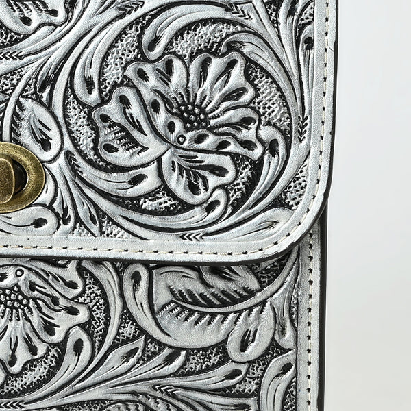 ADBG1630 American Darling Hand-Tooled Leather Small Cross Body Bag with Floral Carving & Western Detailing