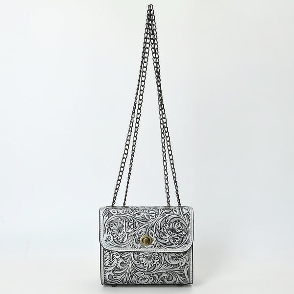 ADBG1630 American Darling Hand-Tooled Leather Small Cross Body Bag with Floral Carving & Western Detailing