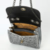 ADBG1630 American Darling Hand-Tooled Leather Small Cross Body Bag with Floral Carving & Western Detailing