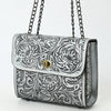 ADBG1630 American Darling Hand-Tooled Leather Small Cross Body Bag with Floral Carving & Western Detailing