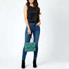 ADBG1630 American Darling Hand-Tooled Leather Small Cross Body Bag with Floral Carving & Western Detailing