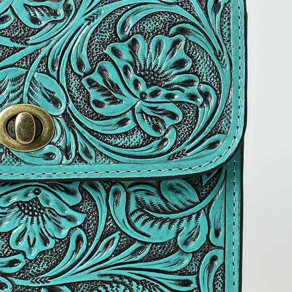 ADBG1630 American Darling Hand-Tooled Leather Small Cross Body Bag with Floral Carving & Western Detailing