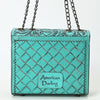 ADBG1630 American Darling Hand-Tooled Leather Small Cross Body Bag with Floral Carving & Western Detailing