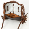 ADBGM518 Hair-On Cowhide Crossbody Clutch Bag with Fringe - Western Leather Boho Saddle Purse