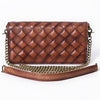 ADBGM519 Quilted Genuine Leather Chain Bag - Western Organiser Clutch with Antique Finish