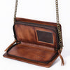 ADBGM519 Quilted Genuine Leather Chain Bag - Western Organiser Clutch with Antique Finish