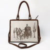 ADBGM520 Hair-On Cowhide Stagecoach Leather Tote with Crossbody Strap - Western Heritage Handbag