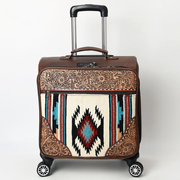 ADBG1570 American Darling Western Leather Travel Case with Hand Tooled Floral and Saddle Blanket