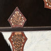 ADBG1571 American Darling Western Leather Travel Case with Hair-On Cowhide & Hand Tooled Floral