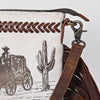 ADBGM523 Western Fringe Crossbody Bag with Stagecoach Design - Hair-On Cowhide Leather Purse