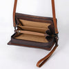 ADBG1631 American Darling Hand-Tooled Leather Organiser Bag with Floral Carving & Western Embossed Detailing