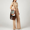 ADBG1633 American Darling Hand-Tooled Leather Messenger Bag with Fringes, Hair-On, Western Carving & Premium Craftsmanship