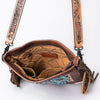 ADBG1633 American Darling Hand-Tooled Leather Messenger Bag with Fringes, Hair-On, Western Carving & Premium Craftsmanship