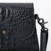 ADBG1635A American Darling Black Crocodile Embossed Leather Cross Body Bag with Western Detailing
