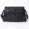 ADBG1635A American Darling Black Crocodile Embossed Leather Cross Body Bag with Western Detailing