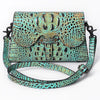 ADBG1635 American Darling Crocodile Embossed Leather Cross Body Bag with Western Detailing & Premium Craft