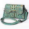 ADBG1635 American Darling Crocodile Embossed Leather Cross Body Bag with Western Detailing & Premium Craft