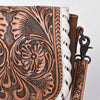 ADBG1636 American Darling Hand Tooled Leather Cross Body Bag with Western Carving and Adjustable Strap