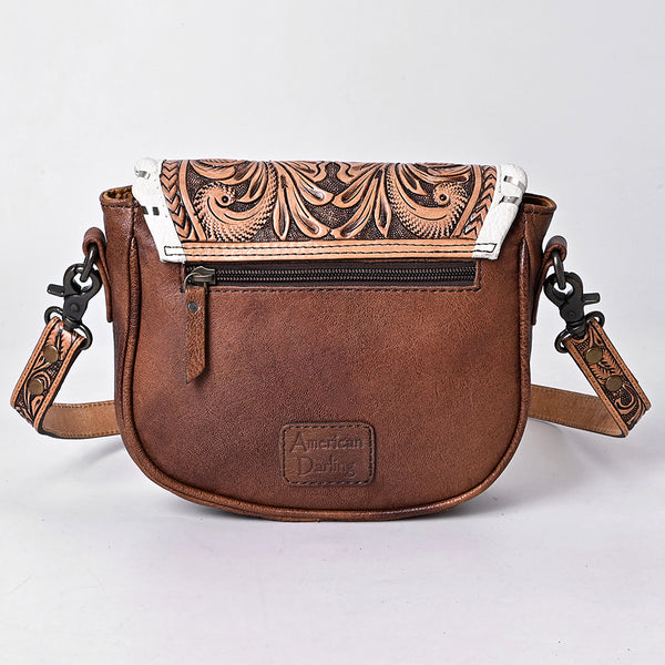 ADBG1636 American Darling Hand Tooled Leather Cross Body Bag with Western Carving and Adjustable Strap