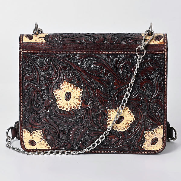 ADBGA679 American Darling Hand Tooled Floral Carved Genuine Leather Messenger Bag