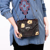 ADBGA679 American Darling Hand Tooled Floral Carved Genuine Leather Messenger Bag
