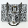 ADBG1535 American Darling Western Leather Small Crossbody Bag with Hand-Tooled Floral Design & Chain Strap