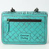 ADBG1535 American Darling Western Leather Small Crossbody Bag with Hand-Tooled Floral Design & Chain Strap