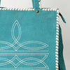 ADBG1590 American Darling Western Genuine Suede Leather Tote Bag with Boot-Stitched Detailing