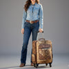 ADBG1637 American Darling Western Leather Travel Case with Hair-On Cowhide and Hand-Tooled Detailing