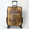 ADBG1637 American Darling Western Leather Travel Case with Hair-On Cowhide and Hand-Tooled Detailing