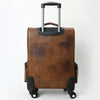 ADBG1637 American Darling Western Leather Travel Case with Hair-On Cowhide and Hand-Tooled Detailing