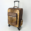 ADBG1637 American Darling Western Leather Travel Case with Hair-On Cowhide and Hand-Tooled Detailing