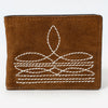 ADBGM529 Genuine suede Western Bifold Wallet - Embroidered Leather Mens Cowboy Wallet