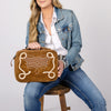 ADBGA681 Genuine suede Jewelry Case with Western Rope Embroidery