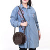 ADBGA682 American Darling Boot Stitched Genuine Suede Western Leather Canteen Bag