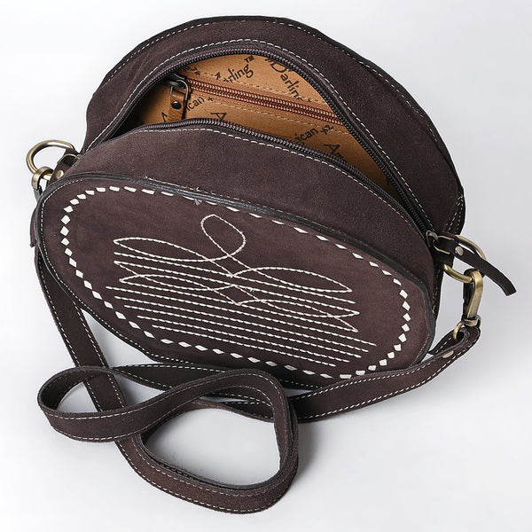 ADBGA682 American Darling Boot Stitched Genuine Suede Western Leather Canteen Bag